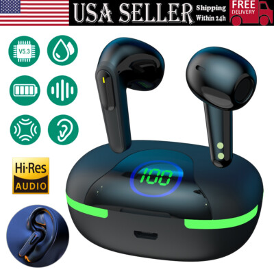 Bluetooth Waterproof Headset TWS 5.3 Wireless Earphone Earbuds Headphones Stereo