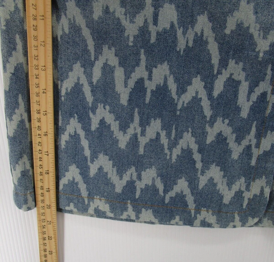 Falda Etcetera Mujer 0 Azul Envolvente Lápiz Recto Denim Informal Azteca Tribal Foto 3 de 4