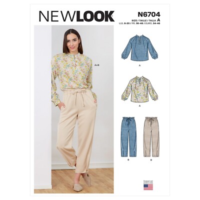 NEW LOOK 6704 MISSES TOP & CROPPED HOSE Schnittmuster Gr. 8 - 20