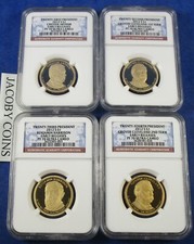 2012 S NGC PF70 EARLY RELEASES PRESIDENTIAL DOLLAR PROOF COIN SET-STOCK PHOTO