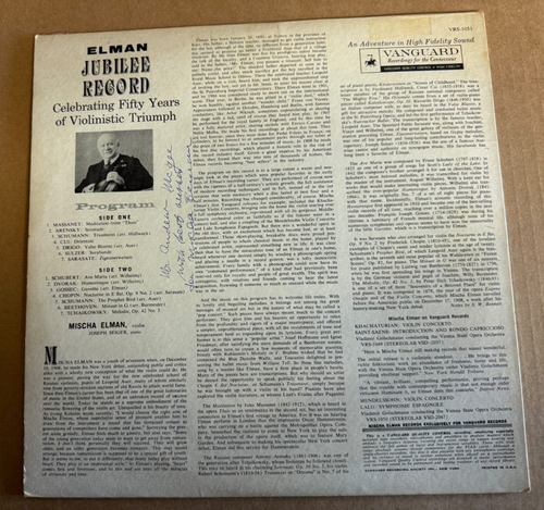 VRS 1051 Mischa Elman Jubilee Record Celebrating 50 years of Violinistic Triumph - Picture 2 of 2