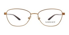 VERSACE MOD. 1221 1329 BROWN BRONZE METAL EYEGLASSES FRAME 52-15-135 CAT EYE NEW
