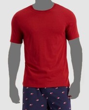  30 Club Room Men's Red Solid Cotton Crew Neck PJ Sleepwear Pajama Top Size S