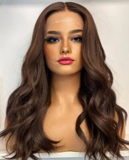 20 in Chocolate Brown Body Wave Lace Front Human Hair Wigs PrePlucked Brazilian