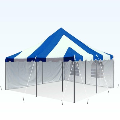20x20 Commercial Pole Tent and Sidewalls Blue Event Canopy Wedding Party Gazebo