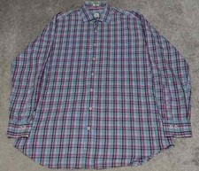 Peter Millar Button Up Shirt Men's XL Multicolor Plaid Collared Long Sleeve