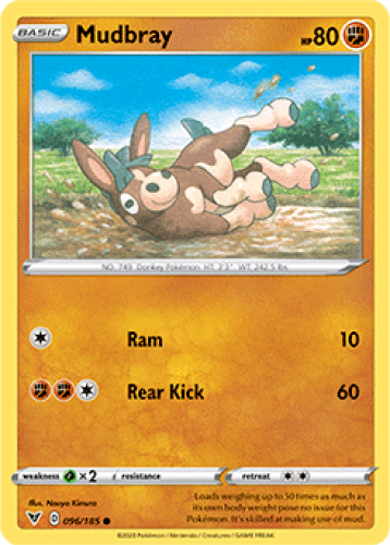 1x Mudbray 096/185 Vivid Voltage Pokemon TCG Card NM - Bild 1 von 1