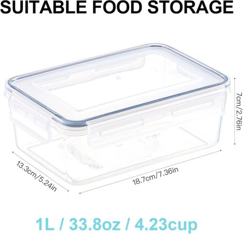 4 Pack 34 Oz Leak-Proof Food Storage Containers, Microwave & Freezer Safe - Picture 2 of 7