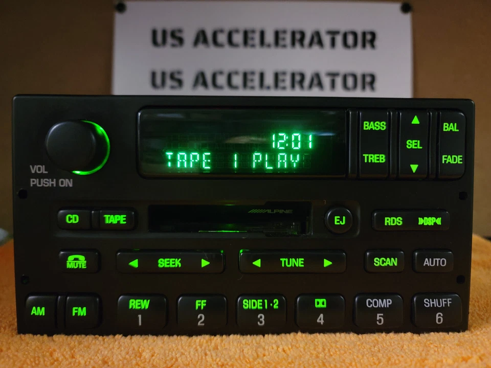 Reproductor de cinta de casete de radio original Lincoln Navigator 2000-2002 OEM ALPINE Foto 2 de 4