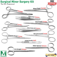 Surgical Minor Surgery Kit Student Dissecting Suture Removal Instruments 11Pcs