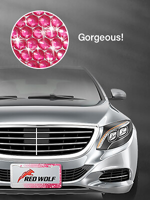 Marco de matrícula de diamantes de imitación brillantes cristal brillante regalo para dama dueña de auto nuevo - Imagen 16 de 38