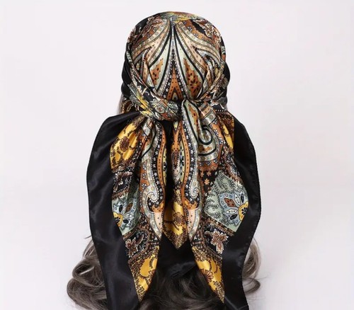 New Large Women’s Imitation Silk Scarves / Scarf Designer Print Head 119 Options - Picture 90 of 229