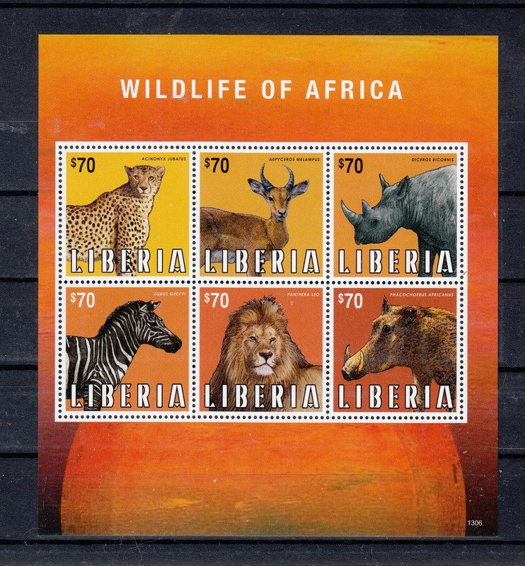 Liberia - 2013, Wild animals, complete set