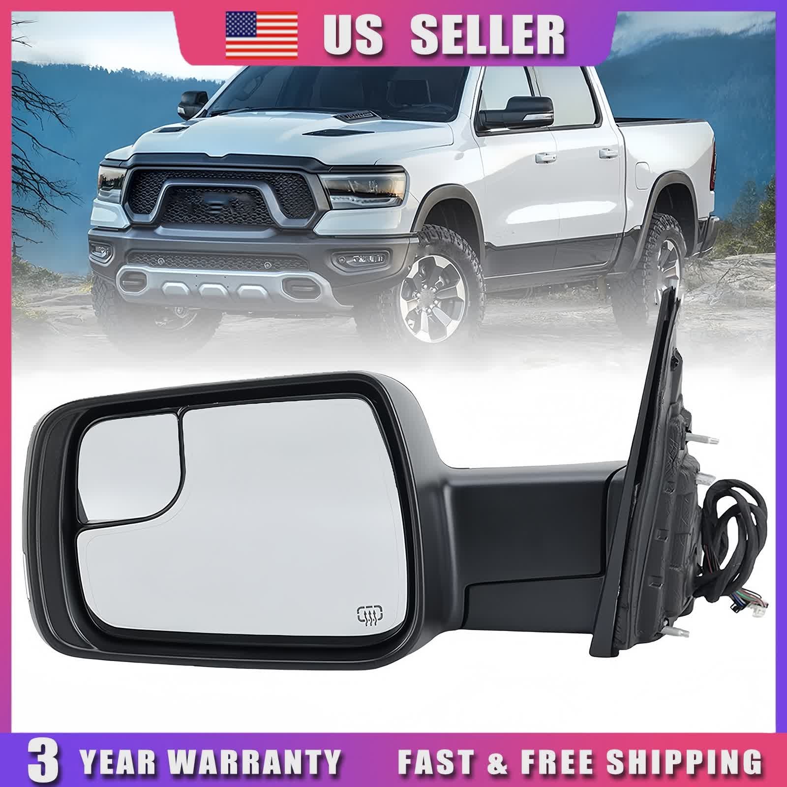 Mirror w/ Power Fold Signal & Puddle Lamp For 19-24 Ram 1500 Left Side Textured thumbnail 18