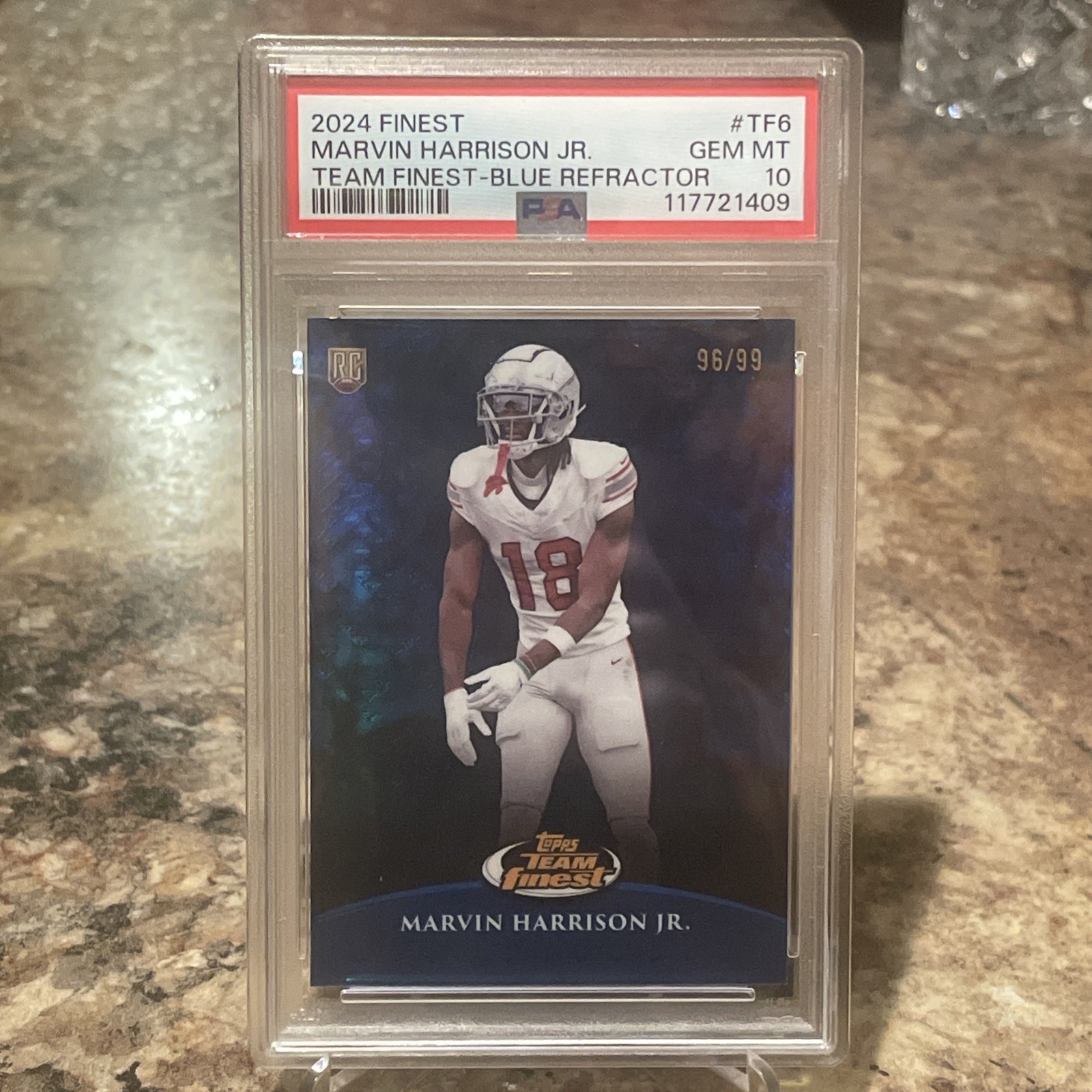 Marvin Harrison Jr. Topps Finest Team Finest #TF6 Blue Refractor