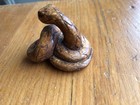 Vintage Carved Wood Japanese Netsuke Coiled Snake Very Detailed Lovely Patina — photo 9