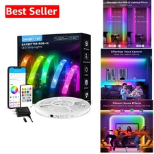 Indoor 100ft Smart LED Strip Lights with Alexa & Google Assistant Control