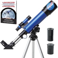 NASA Lunar Telescope for Kids 90x Magnification Includes Two Eyepieces Tabletop