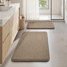 Homeideas Memory Foam Bathroom Rugs Set 2 Piece Ultra Absorbent Quick Dry Bath