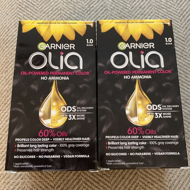 (2) Garnier Olia Permanent Hair Color - 1.0 Black
