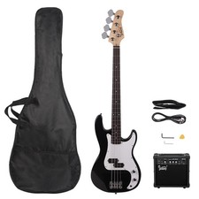 46in Beginner Electric Bass Guitar for Student Starter Kit w/ 20W Amp Black