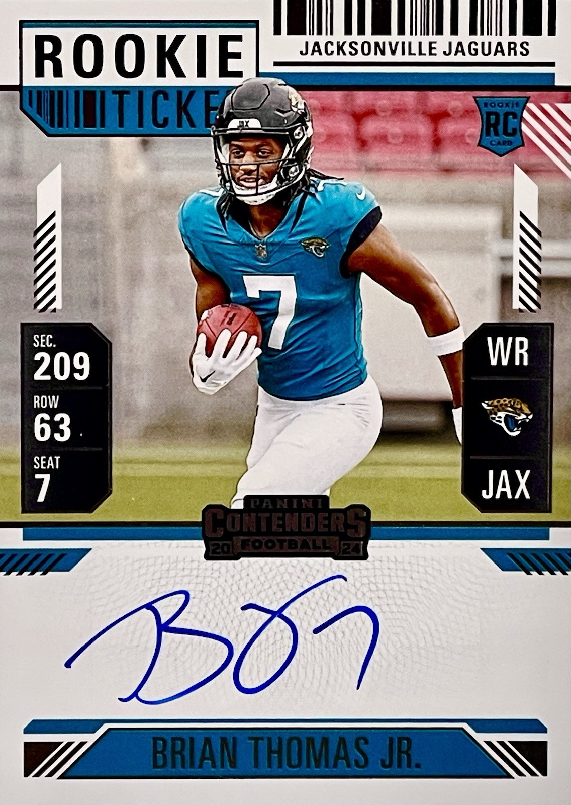 Brian Thomas Jr. 2024 Contenders #103 Rookie Ticket Auto Price