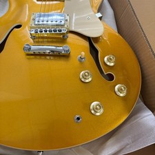 Gold Semi-Hollow Body Electric Guitar Rosewood Fingerboard Fixed Bridge