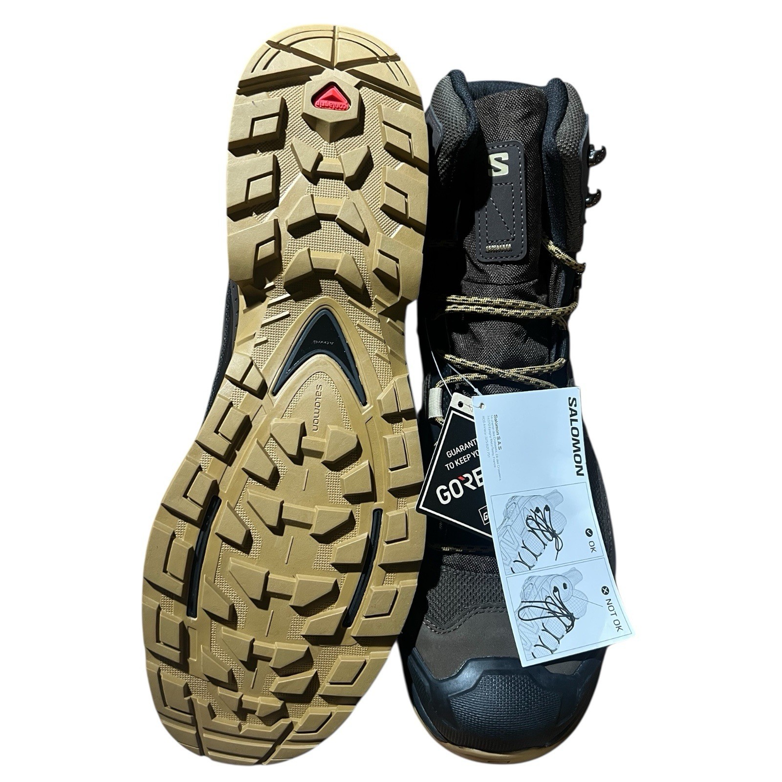 Stivali da trekking SALOMON Quest 4 GTX GoreTex 4D da uomo taglia 14 marrone nero 471564