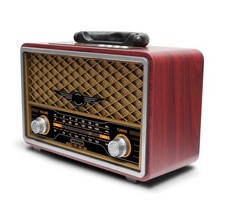 M-156BT Portable Retro Radio FM AM SW, with Bluetooth, Rechargeable Battery, ...