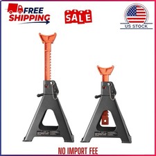 Kffkff 6 Ton Jack Stands Adjustable Heavy Duty Steel Double Lock Pair Rv Truck
