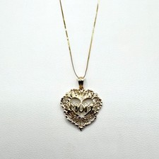 19" 14K Yellow Gold Mom Heart Pendant Necklace 2.3g ML1083652 