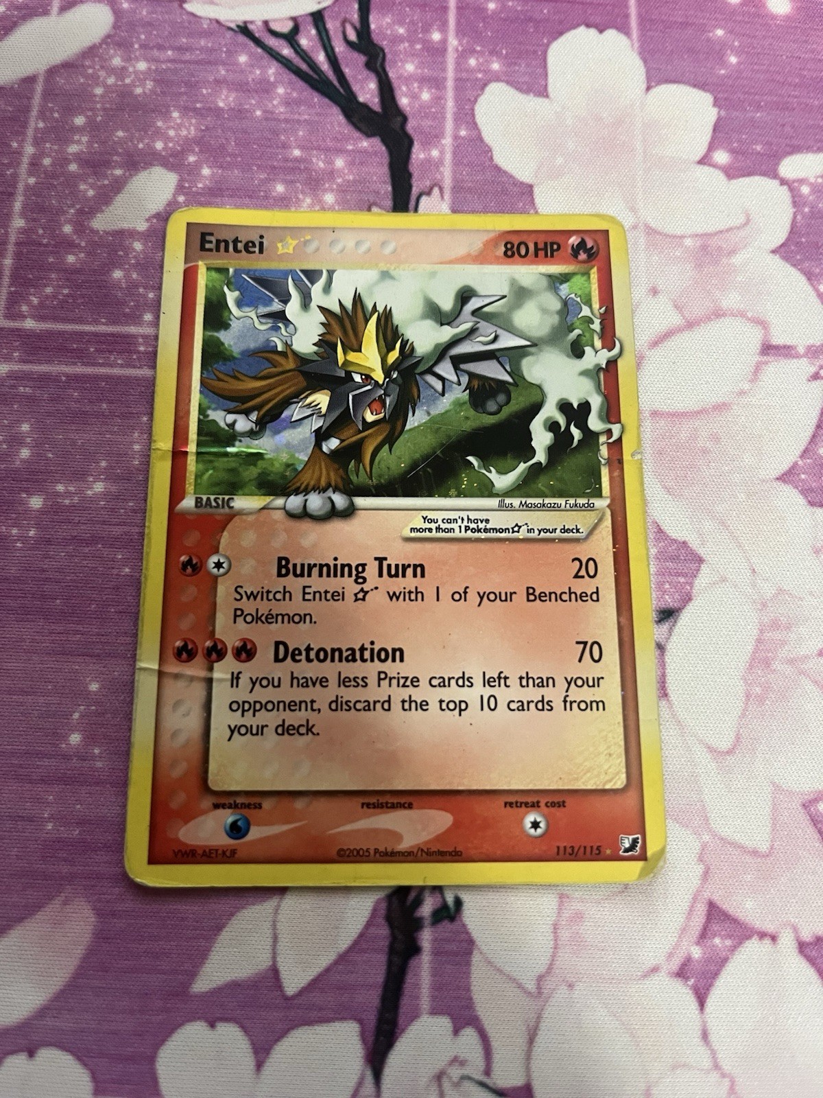 Entei Gold Star Unseen Forces 113/115 Heavily Played Pokemon