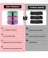 Non-Slip Fabric Resistance Bands for Working Out, 1 Pink, Green, Black 3 PCS
