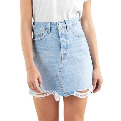 Levis Damen Rock Jeansrock Mini Hr Decon Icnic Bfly Skrt Ojai Luxor, Blau, W27