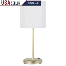 19 Inch Gold Metal Stick Lamp W/ USB Port Modern Design Office Bedroom