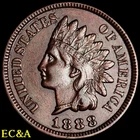 1888 INDIAN HEAD CENT, CHOICE AU, NICE COLOR! (IH673)