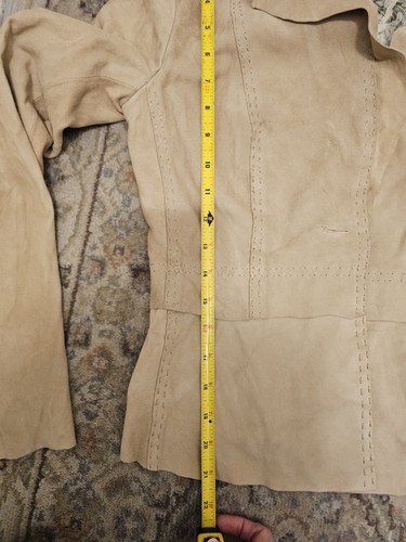 Elie Tahari Beige Suede Leather Blazer XS EUC - Picture 13 of 14