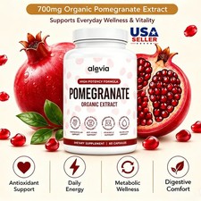 Alevia Pomegranate Capsules 60ct Organic Extract Antioxidant US