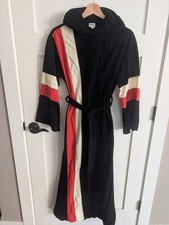 Vintage 70s Montgomery Ward Velour Bathrobe Robe Women's Small Belt Hippie Retro