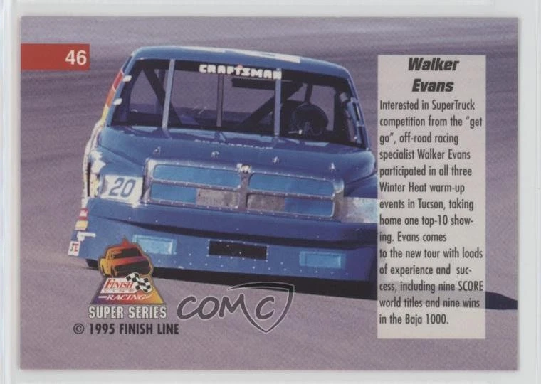 1995 Finish Line Super Series Trucks Walker Evans #46 Rookie RC - Image 2 of 2
