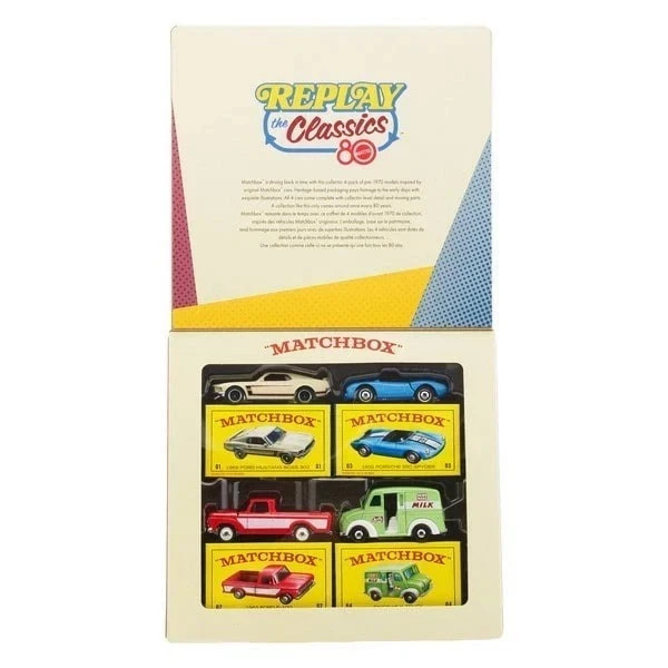 2025 Matchbox Box Set of 4 Replay the Classics Mattel 80th