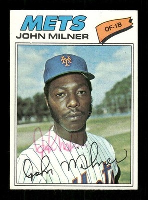 1977 Topps #172 John Milner signed autograph EX, centered, pink bp, rare  EAA1 b