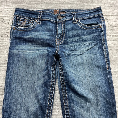 Jeans KUT From The Kloth talla 8 para mujer rectos tiro bajo lavado medio azul denim - Imagen 2 de 10