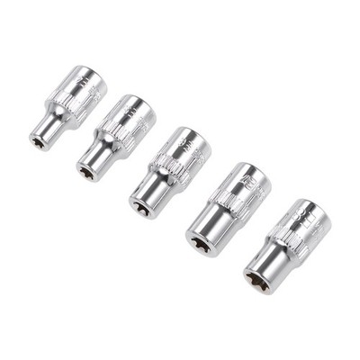5PCS 1/4'' Drive External Torx Shallow Socket Set E4 E5 E6 E7 E8 Cr-V Steel DIY