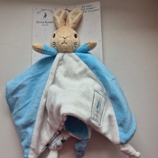 Image of Official Peter Rabbit Comfort Blanket - Beatrix Potter Soft Toy for Babies and T