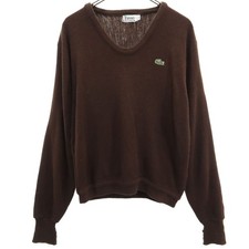 IZOD LACOSTE 70s Vintage Spool Tag Long sleeve Acrylic knit sweater M Men's