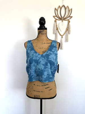 Blue  Ocean Tank w/ Built in Removable Padded Bra Rapid Dry UPF 50 Stretch Sz XL
