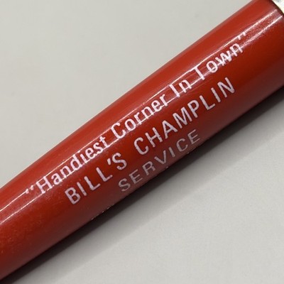 VTG Ballpoint Pen BILL'S CHAMPLIN SERVICE Gas Station Ellinwood Kansas KS