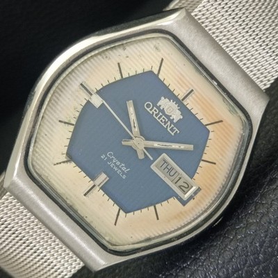 JAPAN VINTAGE ORIENT KRISTALL AUTOMATIK 46941 HERREN ORIGINAL ZIFFERBLATT UHR a703448-2