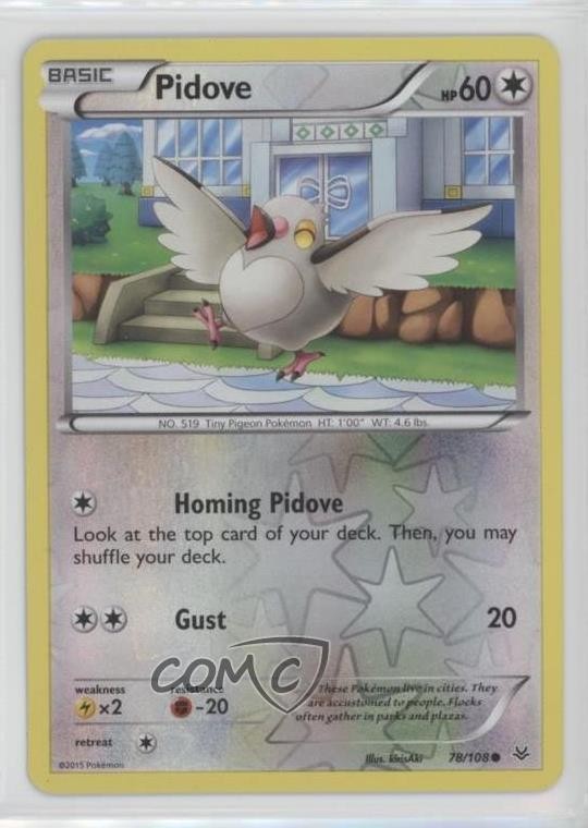 Pidove Reverse Foil Pokemon XY Roaring Skies #78